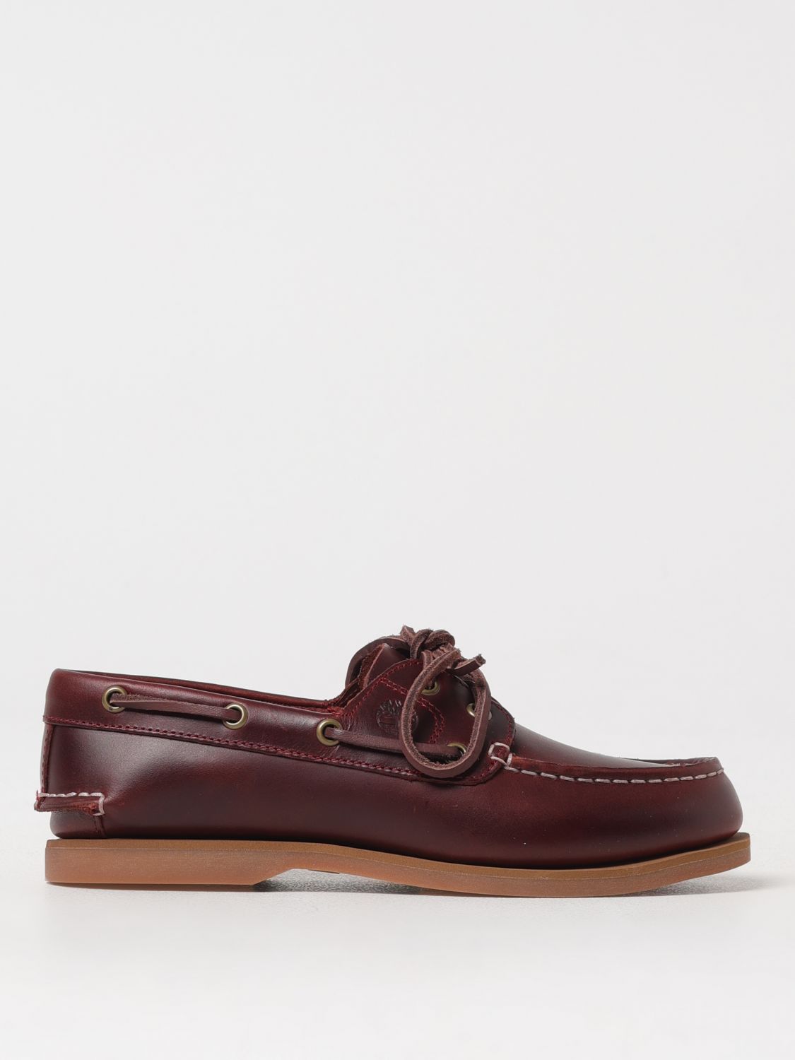 Timberland Marine-inspired Bordeaux Boat Shoes With Decorative Lacing In Burgunderrot