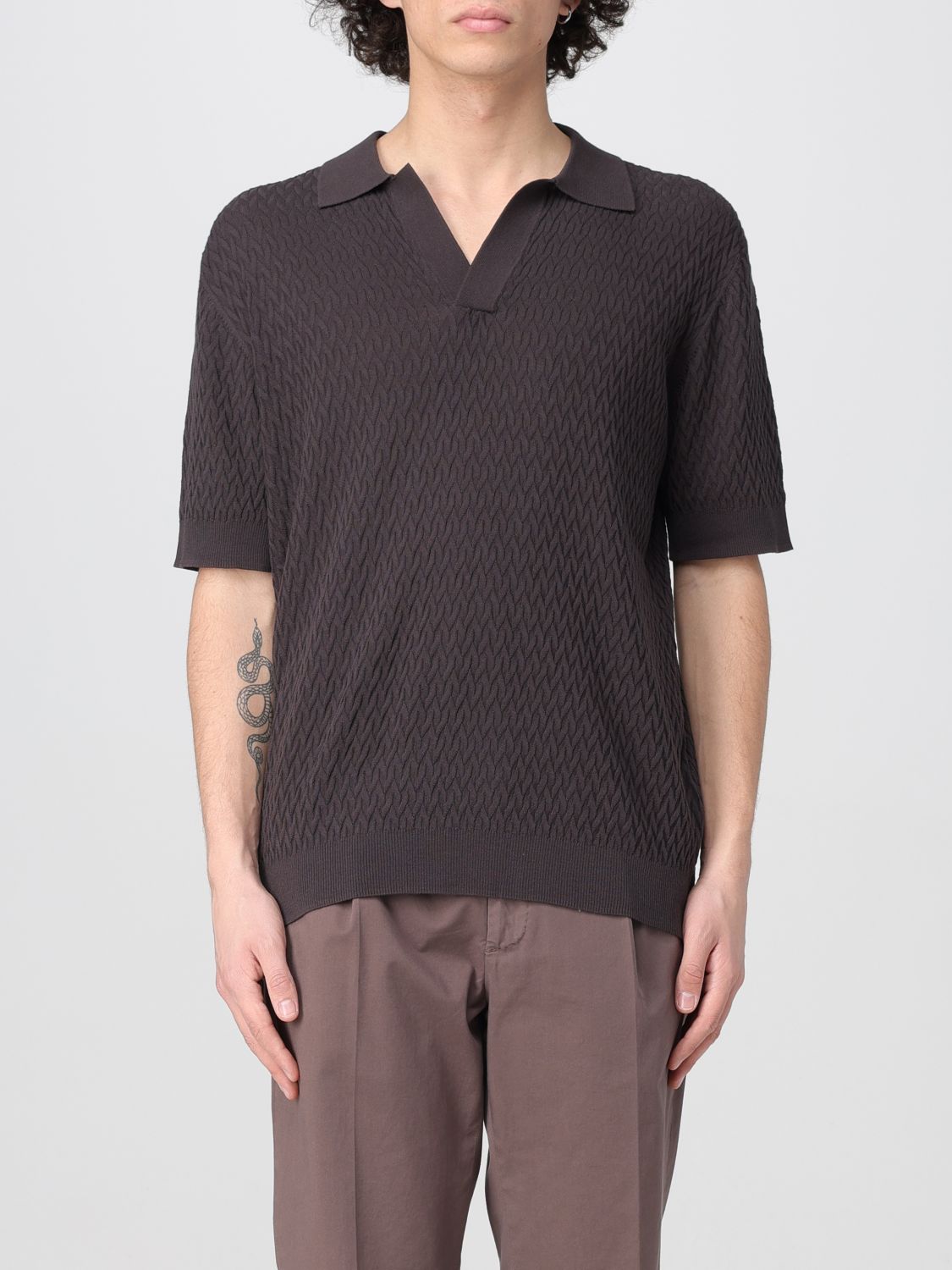 PAOLO PECORA POLO SHIRT PAOLO PECORA MEN COLOR BROWN G76889032