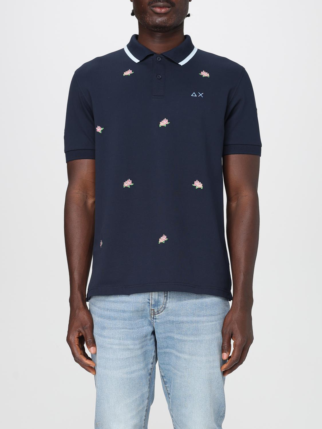 Sun68 Floral-embroidered Polo Shirt