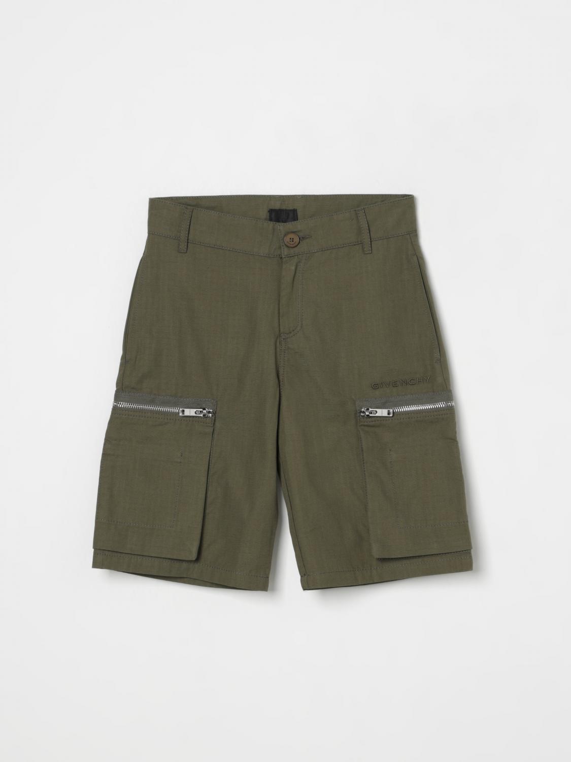 Givenchy Boy's Logo Embroidered Bermuda Shorts In Grün