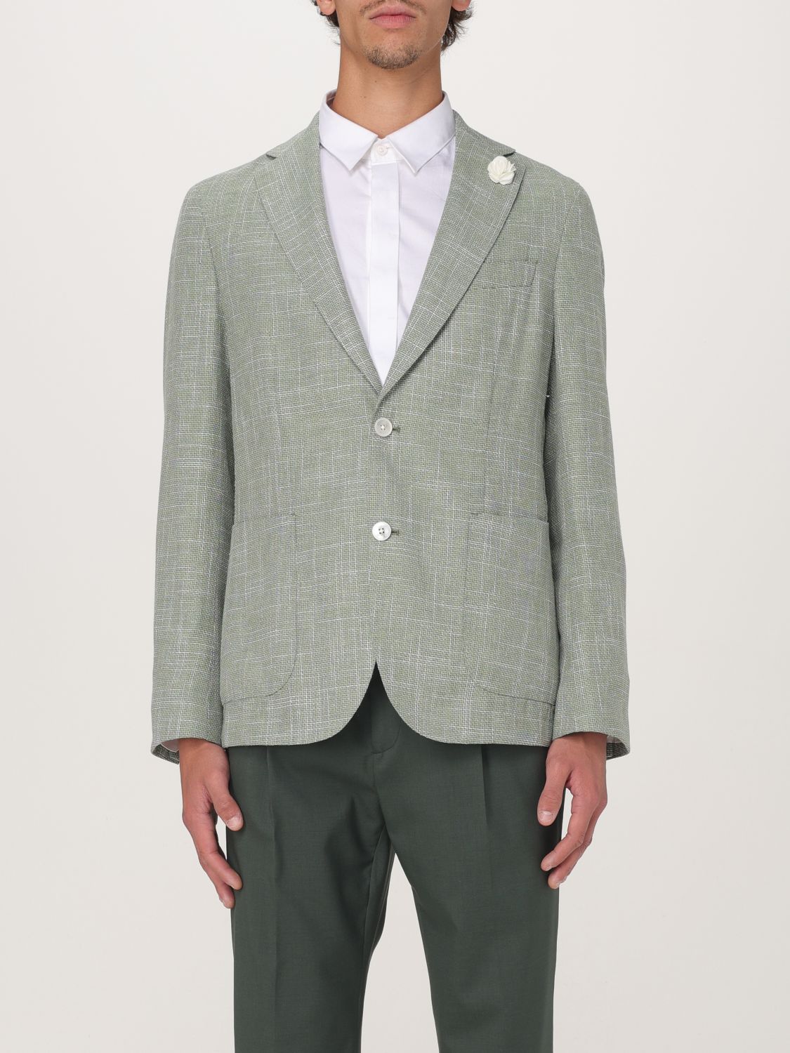 Hugo Boss Boss Single-breasted Two-button Jacket In Green