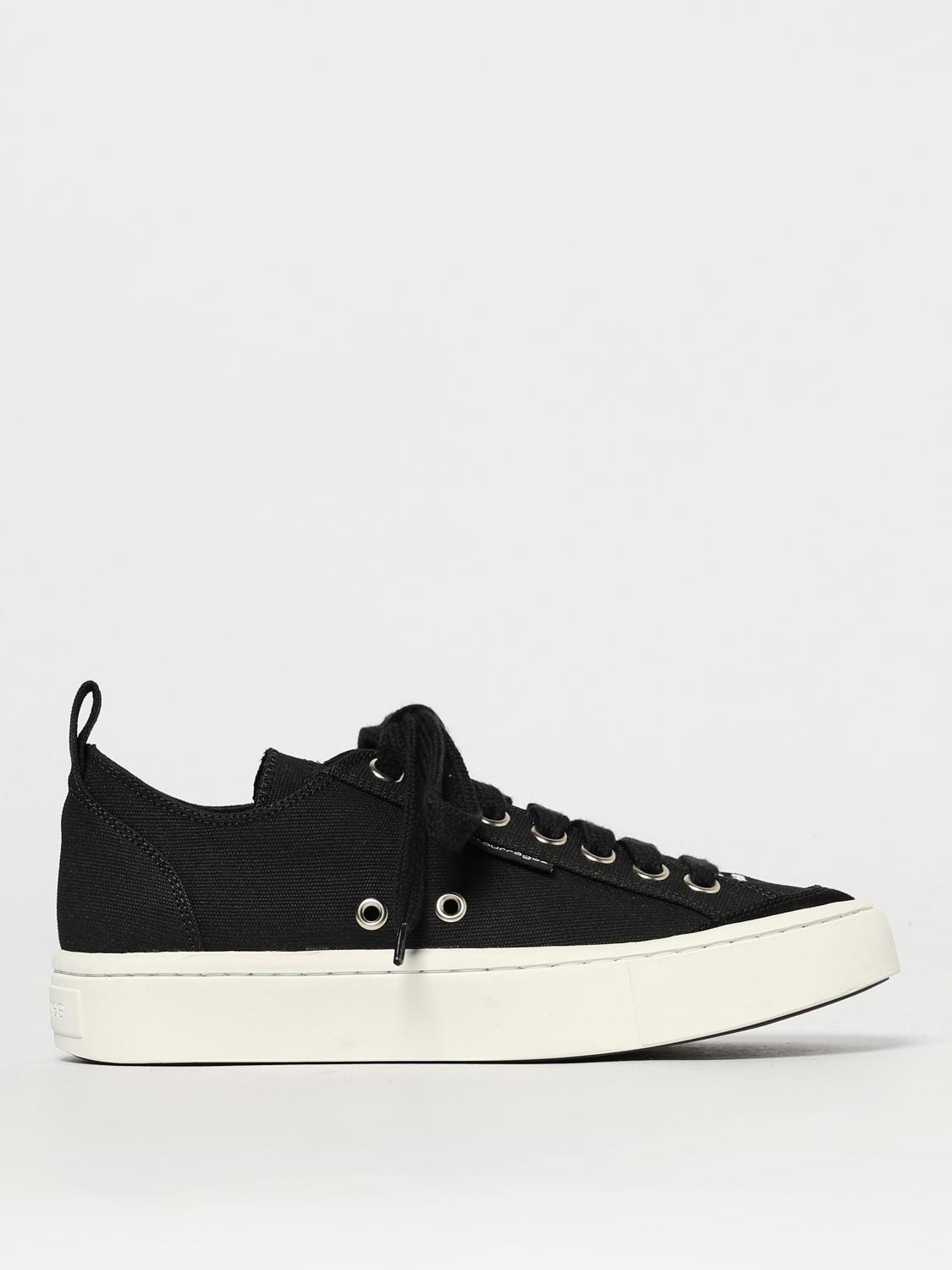 Courrèges Canvas 01 Embroidered-logo Sneakers In Black