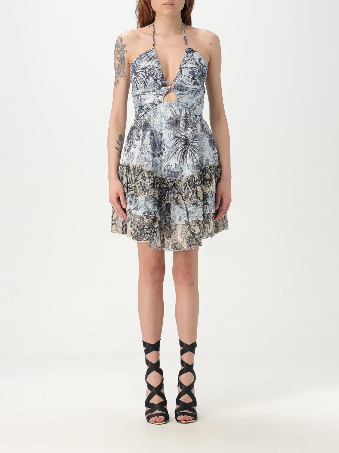 Shop Just Cavalli Dress Woman Color Blue