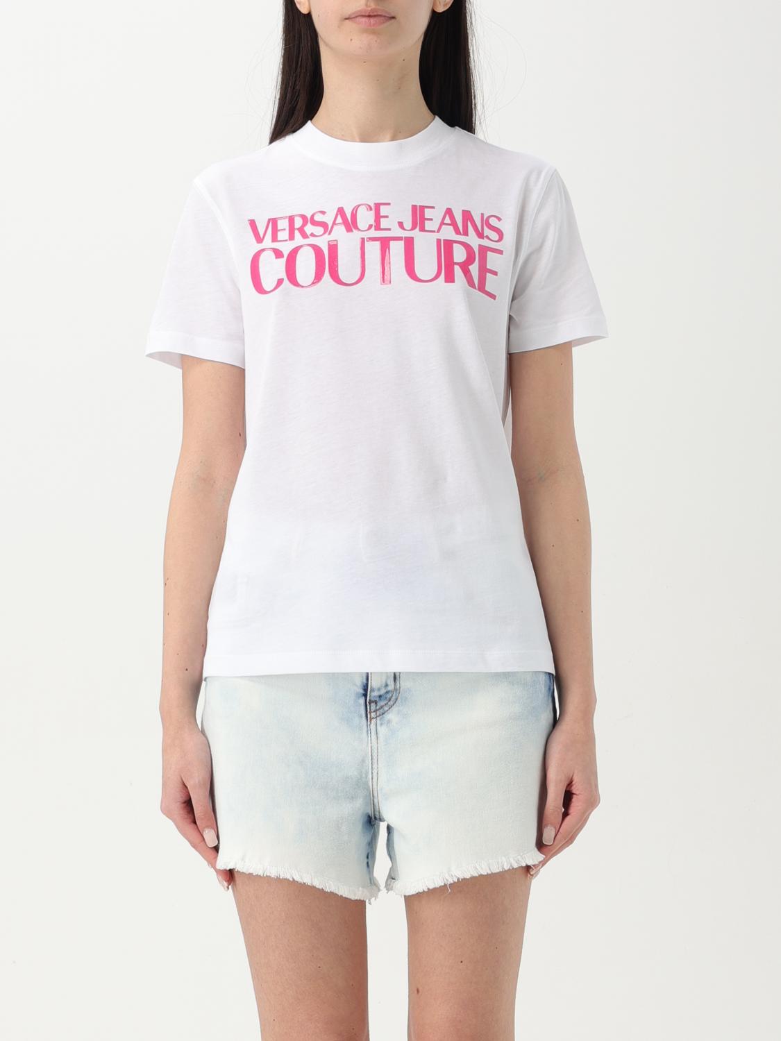 VERSACE JEANS COUTURE T-Shirt Woman color White　VERSACE JEANS COUTURE Tシャツ 女性カラー ホワイト VERSACE