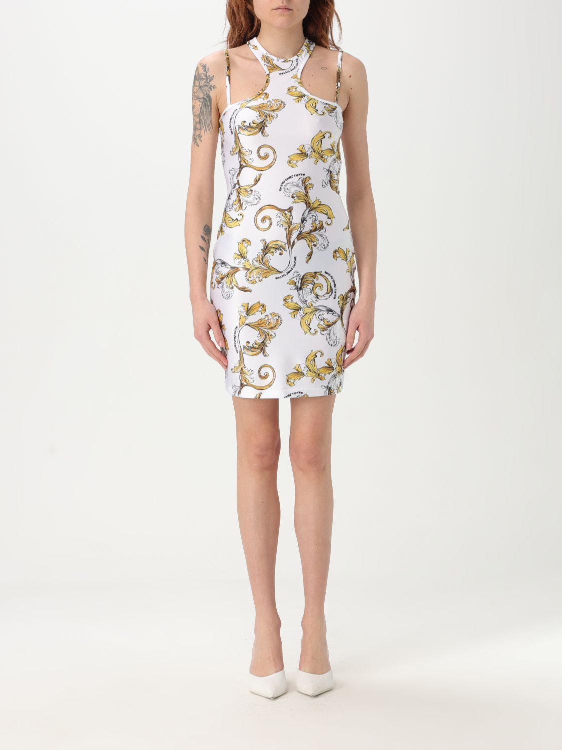 Versace Jeans Couture Dress Woman Color White In White