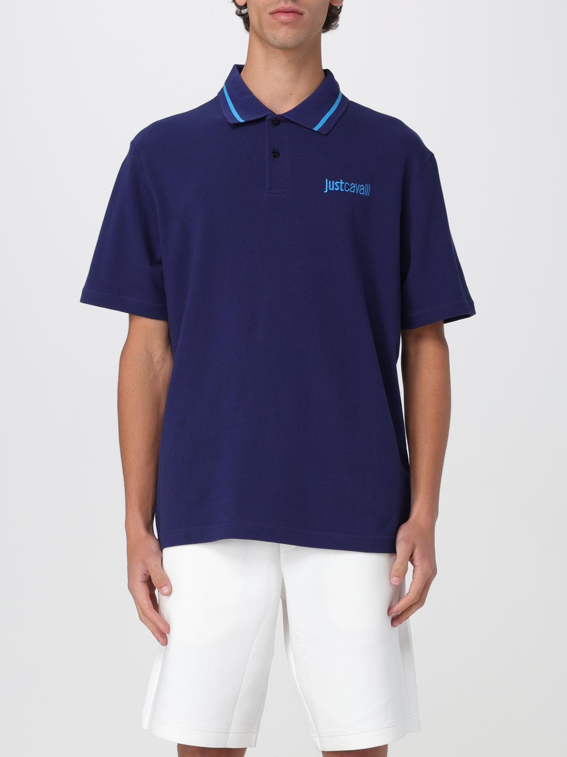 Just Cavalli Polo Shirt Men Color Blue In Blue