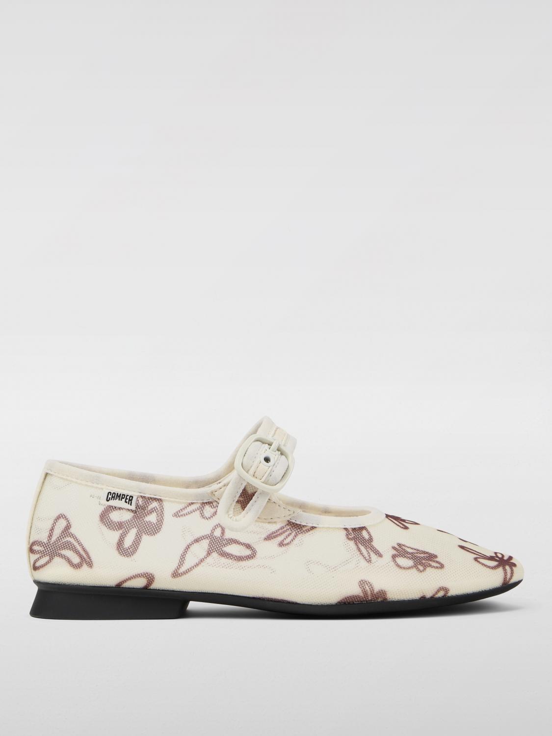 Camper Casi Myra Ballerina Shoes In White
