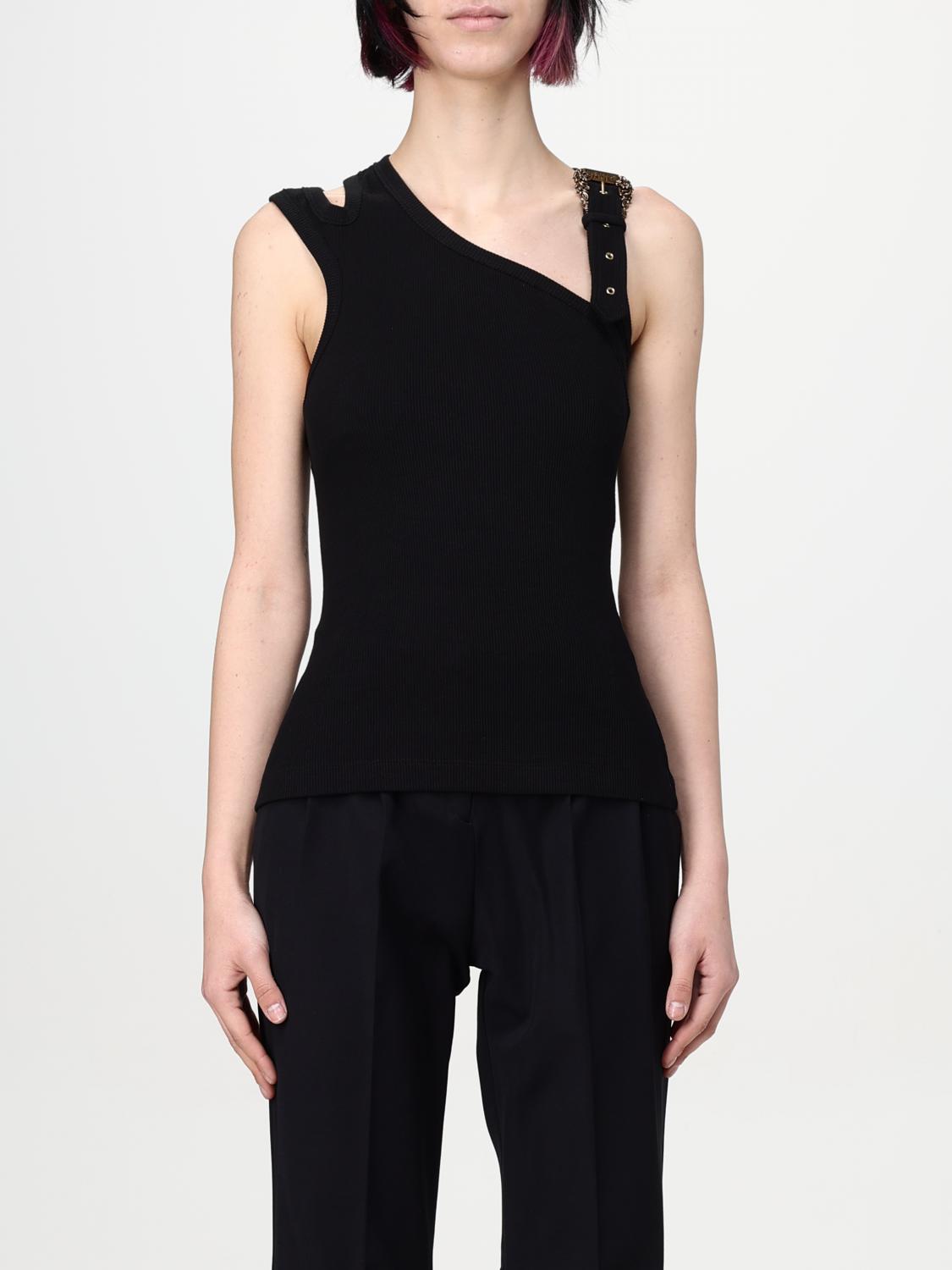 VERSACE JEANS COUTURE Top Woman color Black　VERSACE JEANS COUTURE トップ ウーマン カラー ブラック VERSACE
