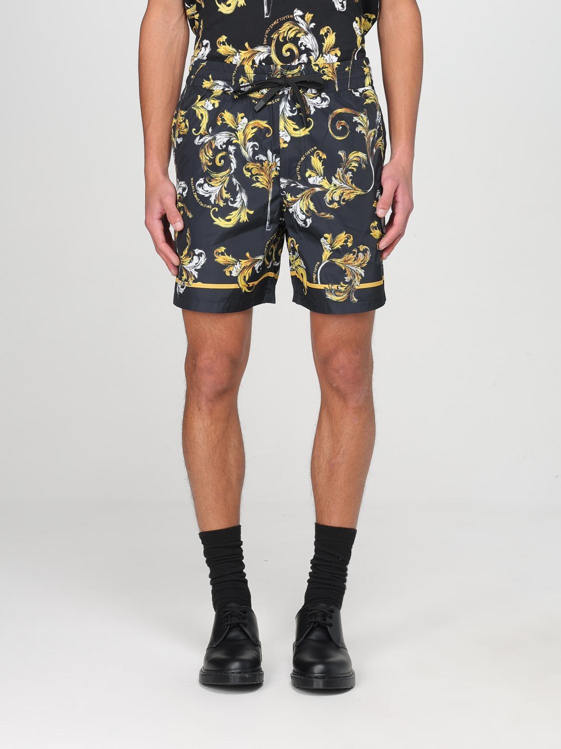 Versace Jeans Couture Baroque Pattern Polo With Classic Collar In Black