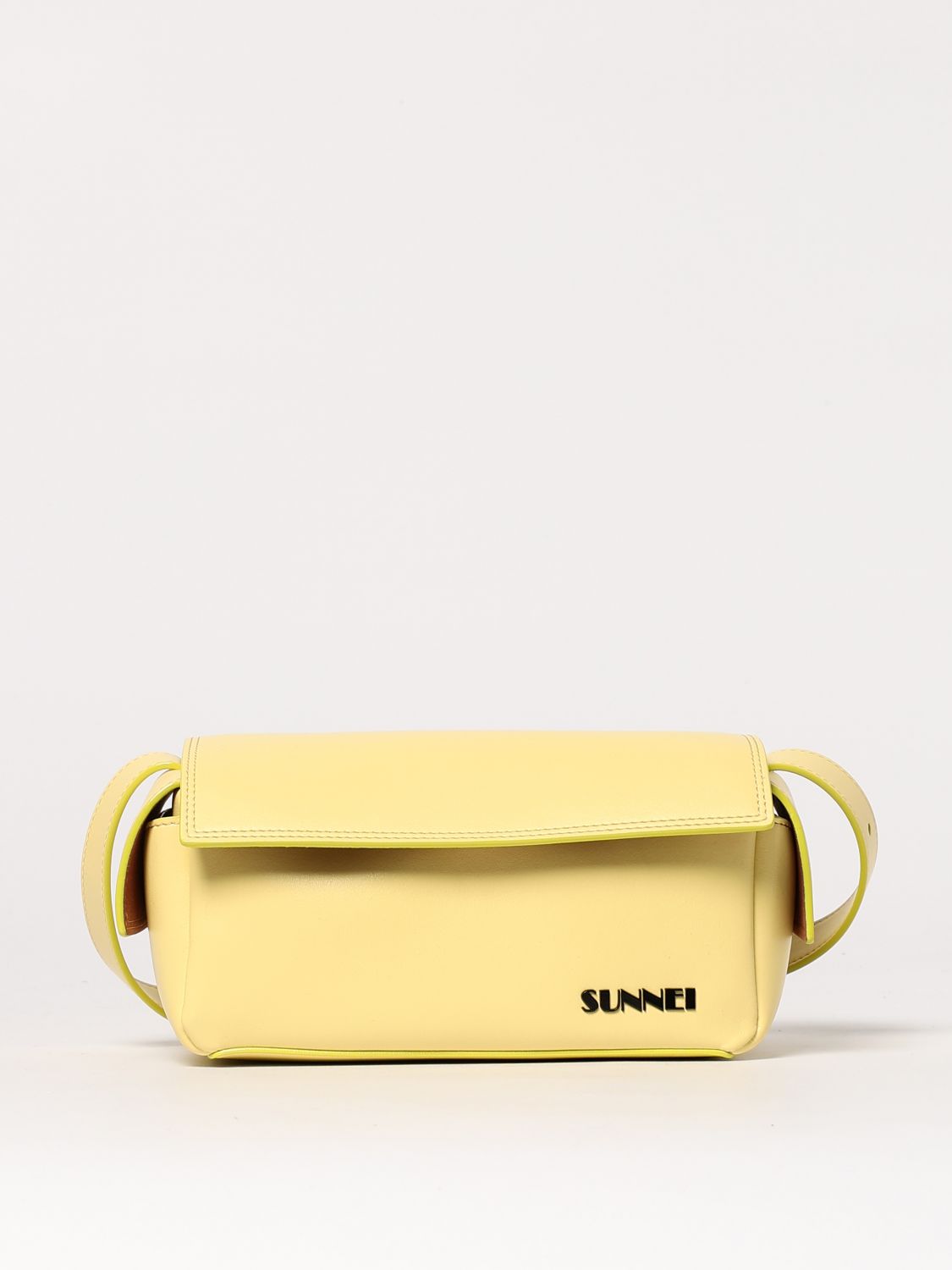 Sunnei Labauletto Structured Handbag In Yellow