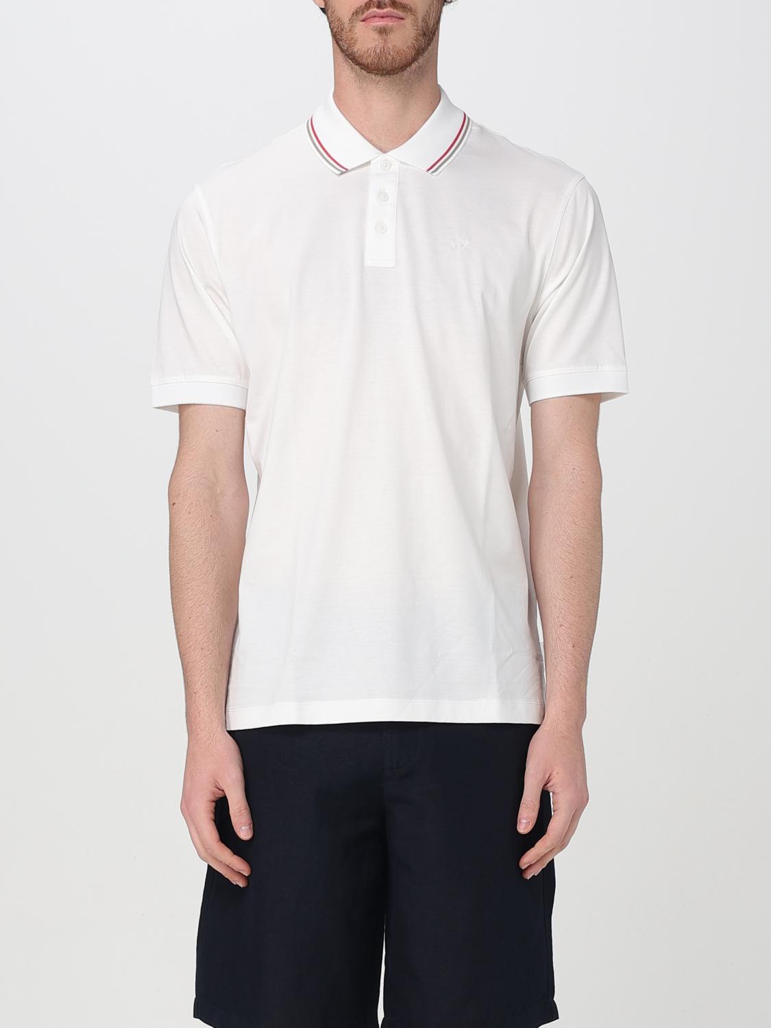 Armani Exchange Polo Shirt  Men Color Beige In White