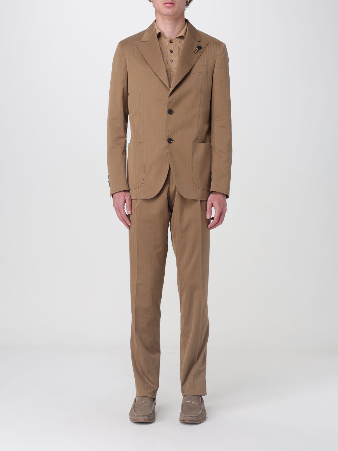 Lardini Suit Men Color Beige In Beige