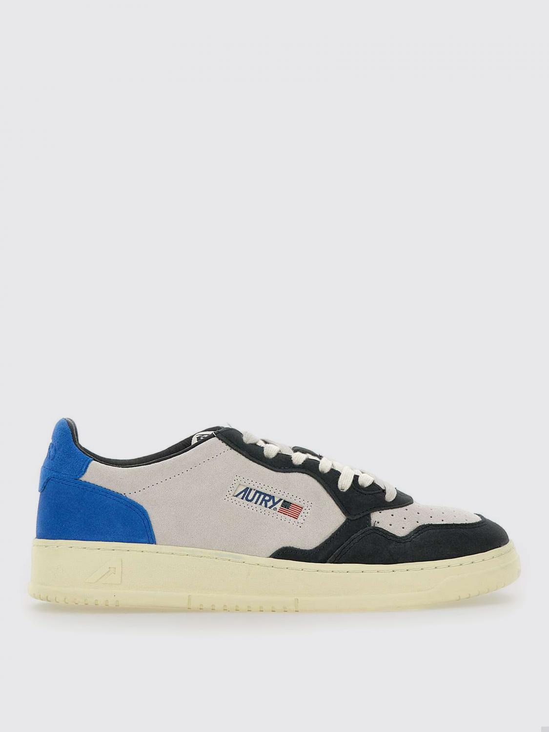 Autry 'medalist Low' Blue Sneakers With Contrasting Heel And Inserts