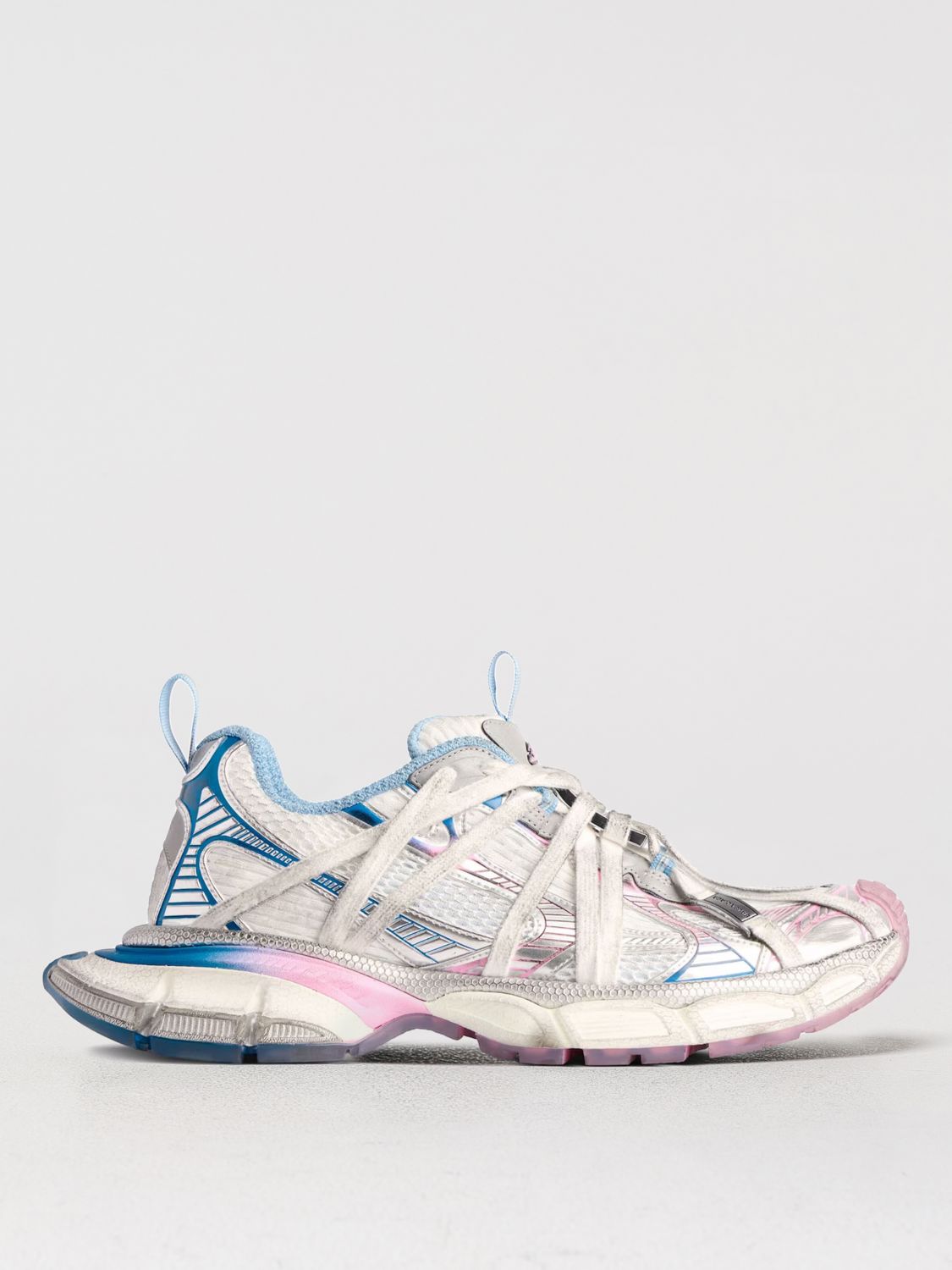 Balenciaga Chunky White Sneakers With Unique Lacing System In White