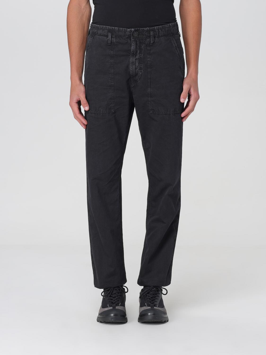 Stone Island Belt-loop Casual Pants In Black