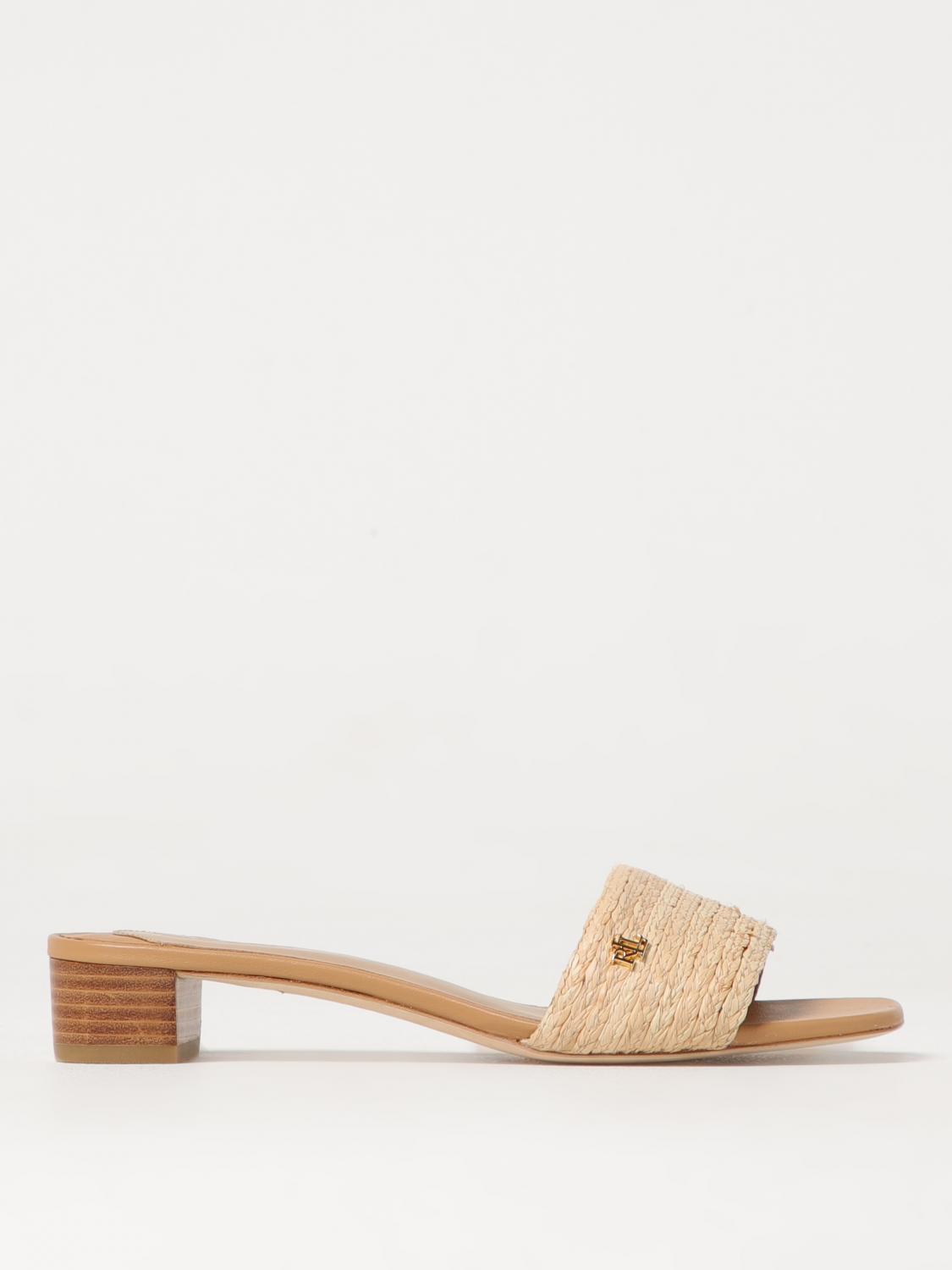 Ralph Lauren Fay Slip-on Slide Sandals In Beige