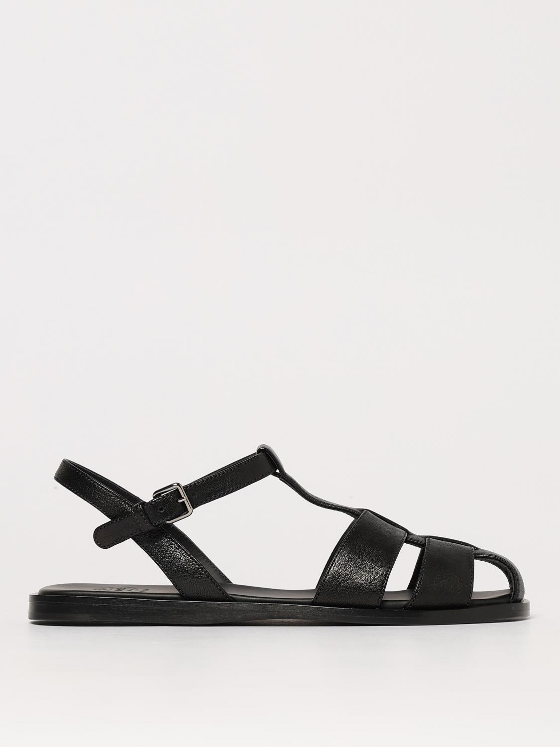 Church's Odyssey Nappa Leather T-strap Sandals Shoes In Black
