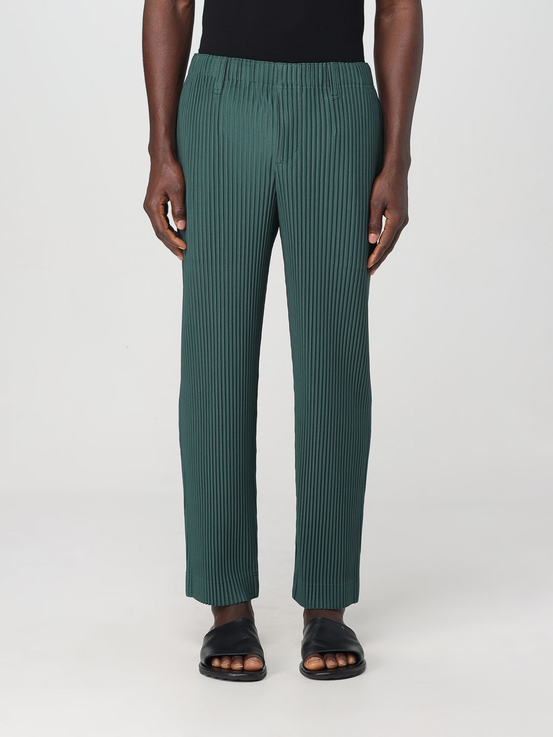ISSEY MIYAKE PANTS HOMME PLISSE' ISSEY MIYAKE MEN COLOR GREEN G77954012