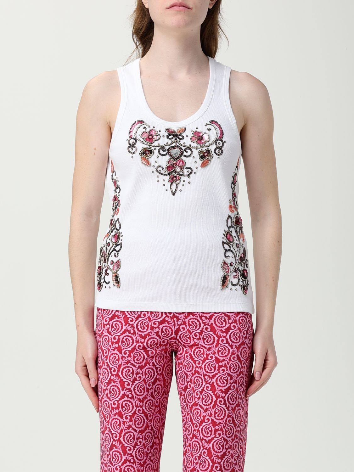 Maliparmi Precious Embroidery Tank Top