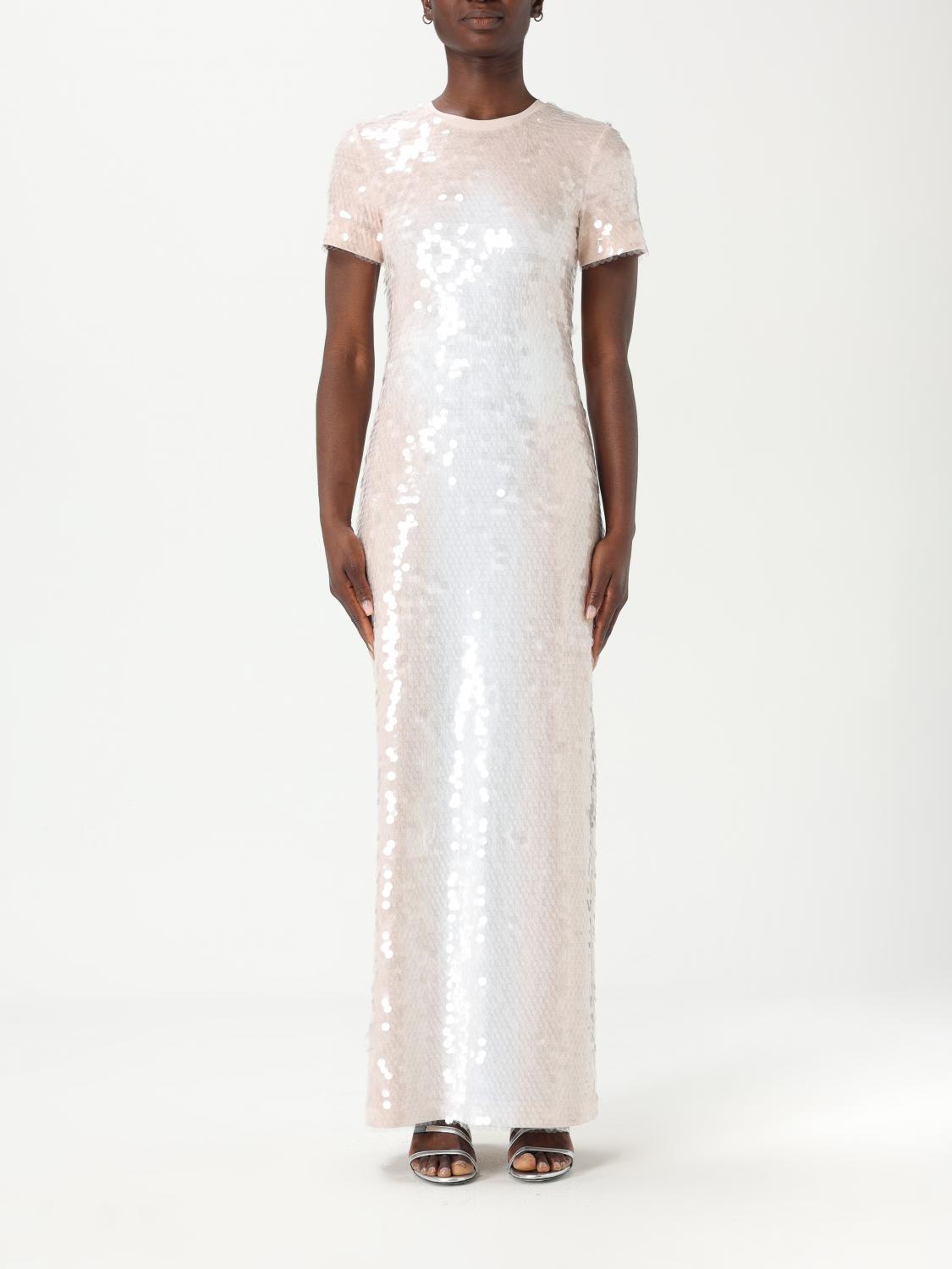 Sportmax Slit Back Midi Dress With Sequin Embellishment In Pink