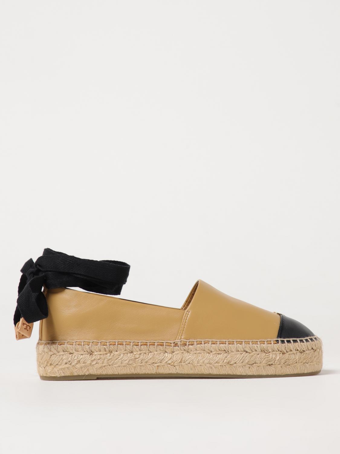 Tory Burch Ankle Wrap Cap Toe Platform Espadrille In White