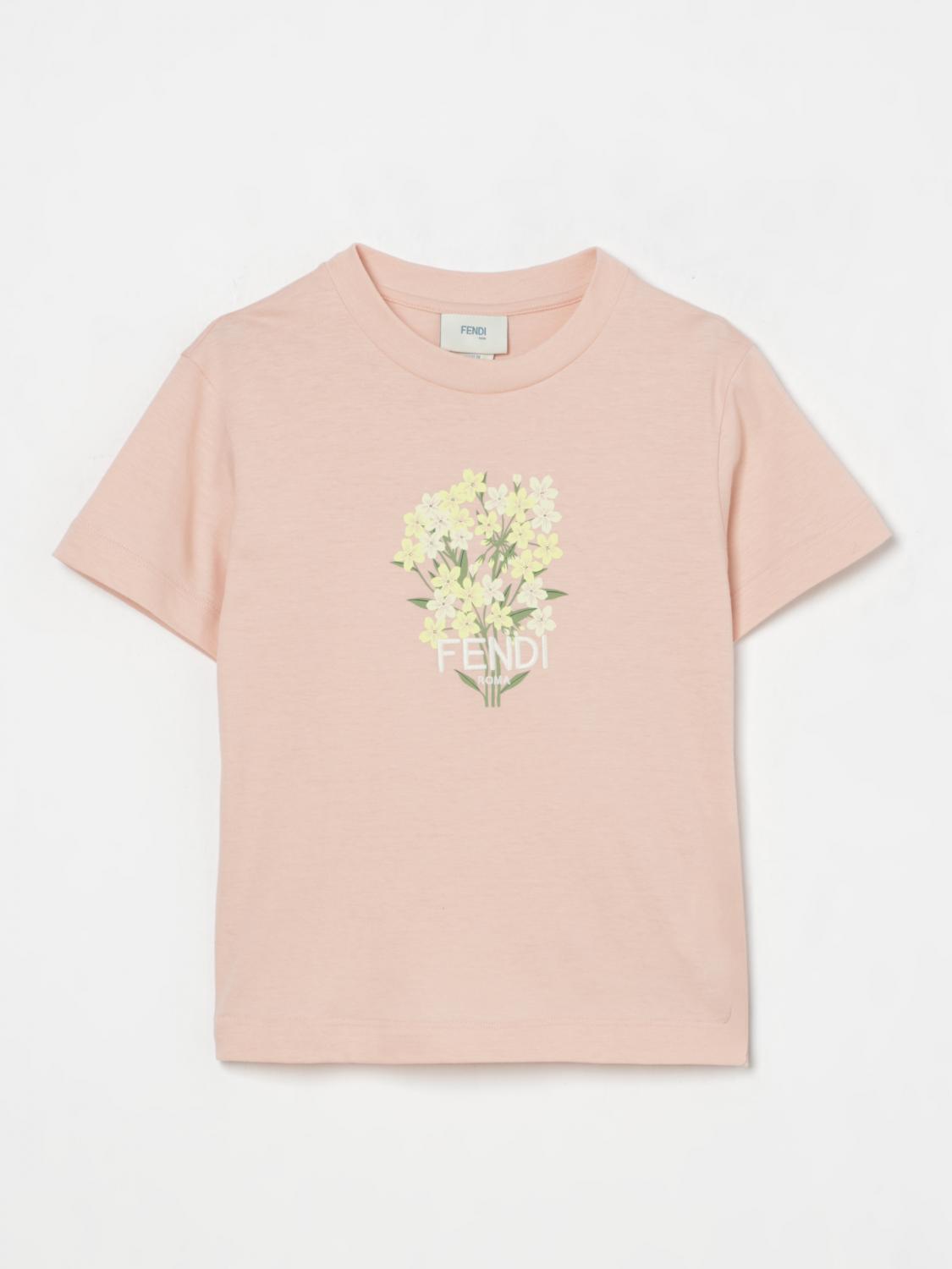 FENDI T-shirt in cotone con stampa floreale