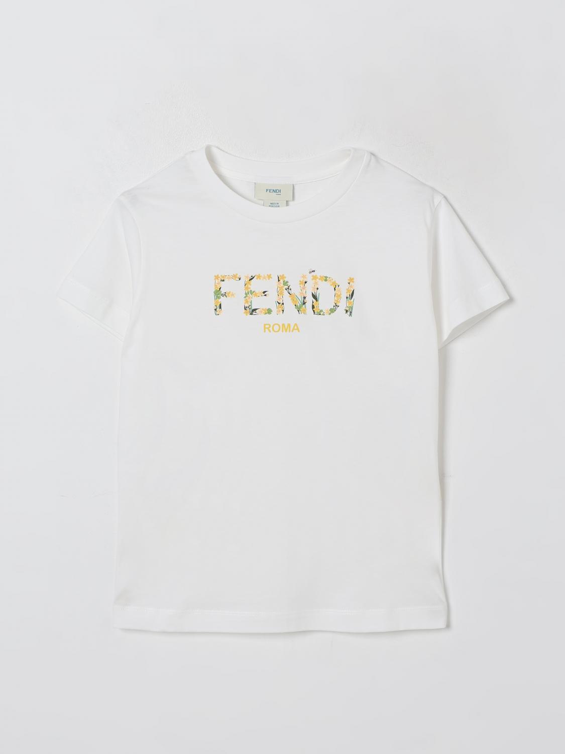 FENDI T-shirt in cotone con stampa logo