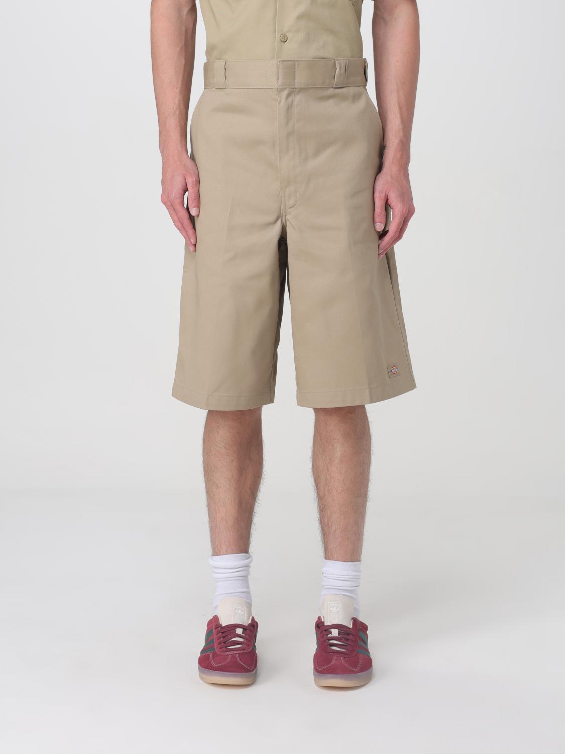 Dickies Polyester Blend Knee Length Shorts With Waist Belt Loops In Kaki