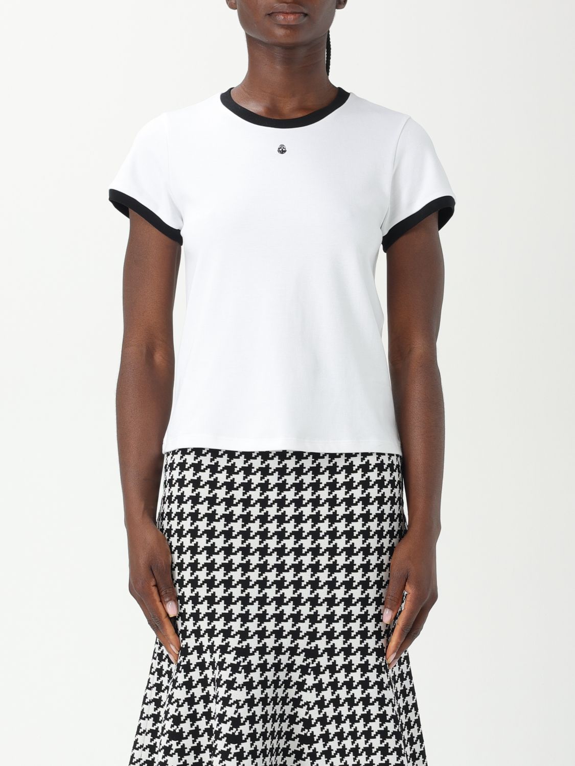 Alexander Mcqueen Crew Neck Contrast Trim In White
