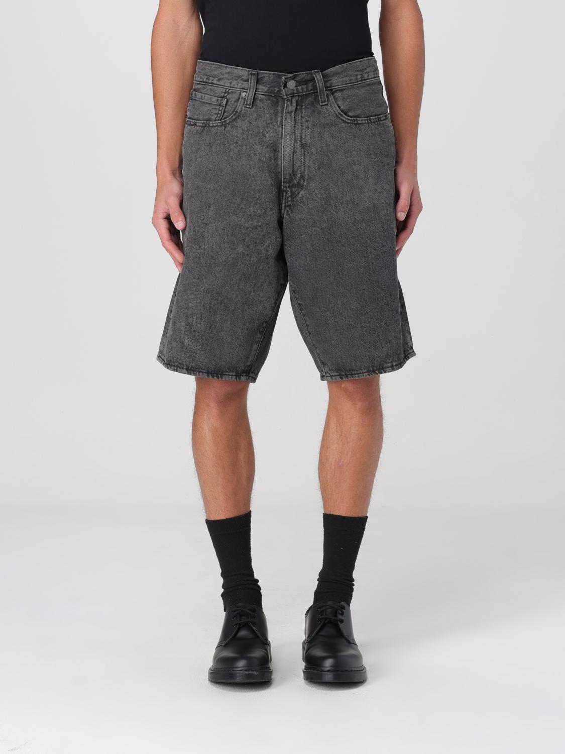 Levi's 468 Loose Denim Shorts In Washed Black In Weiss