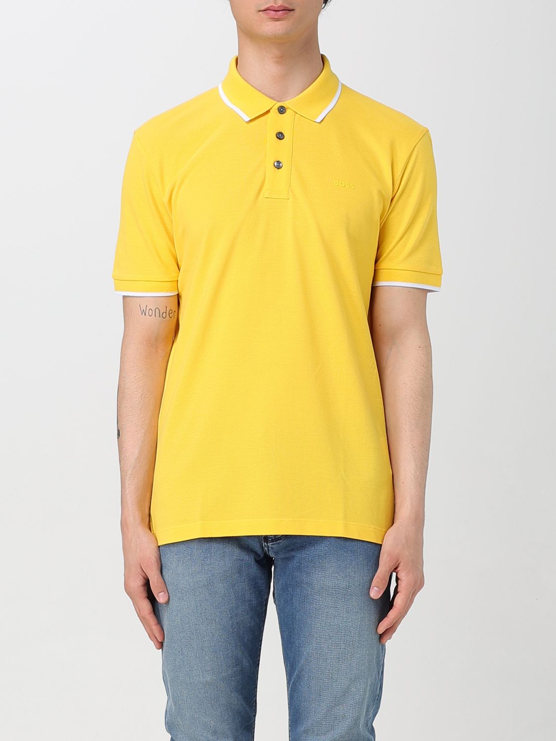 Shop Hugo Boss Polo Shirt Boss Men Color Yellow