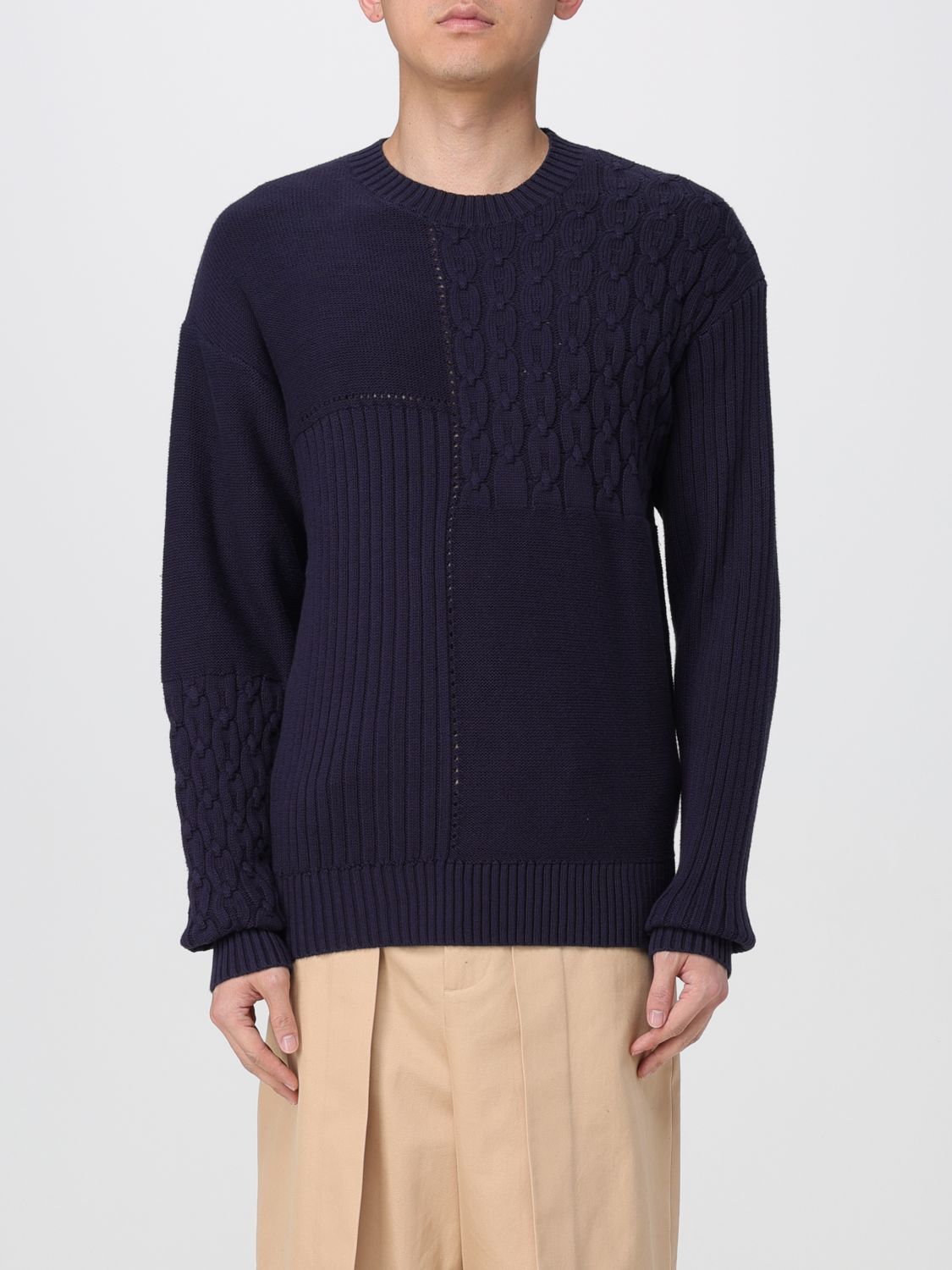 Daily Paper Patchwork-pattern Sweater In Navy