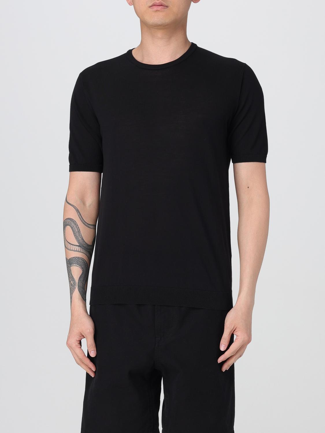 Roberto Collina Short-sleeved Knitted Pullover In Black