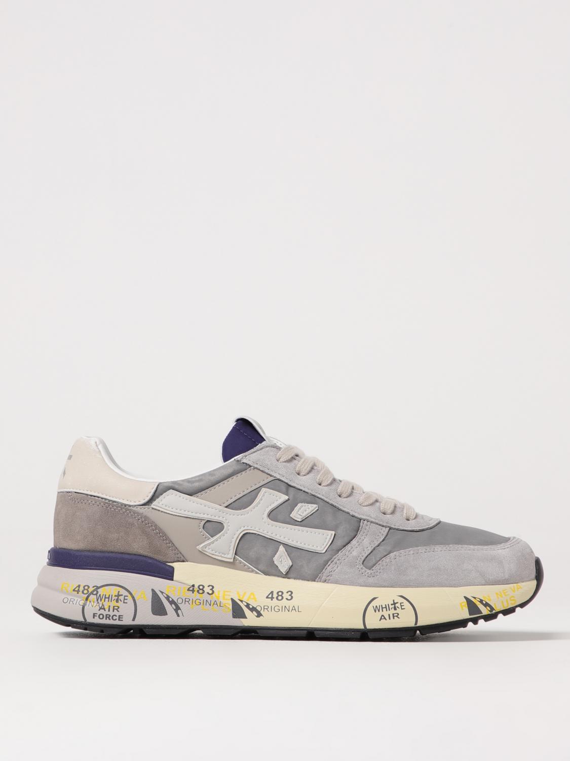 Premiata Mick Sneakers In Grey Suede And Fabric In Gray