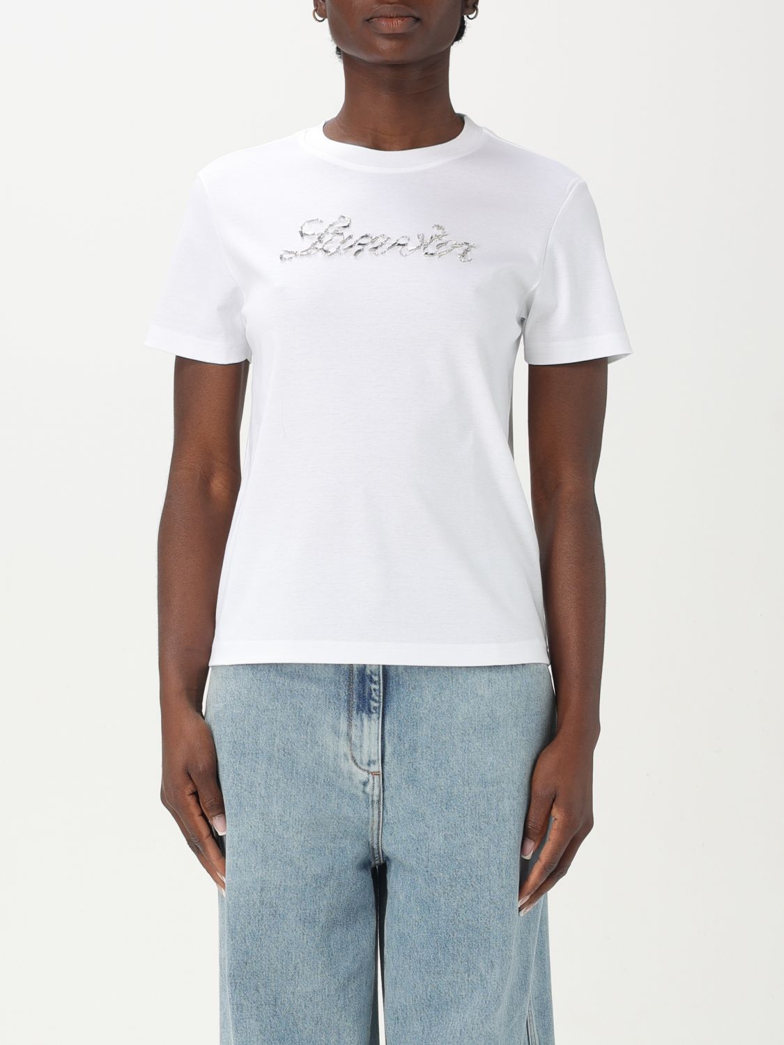 Lanvin Bead Embroidered T-shirt In Weiss