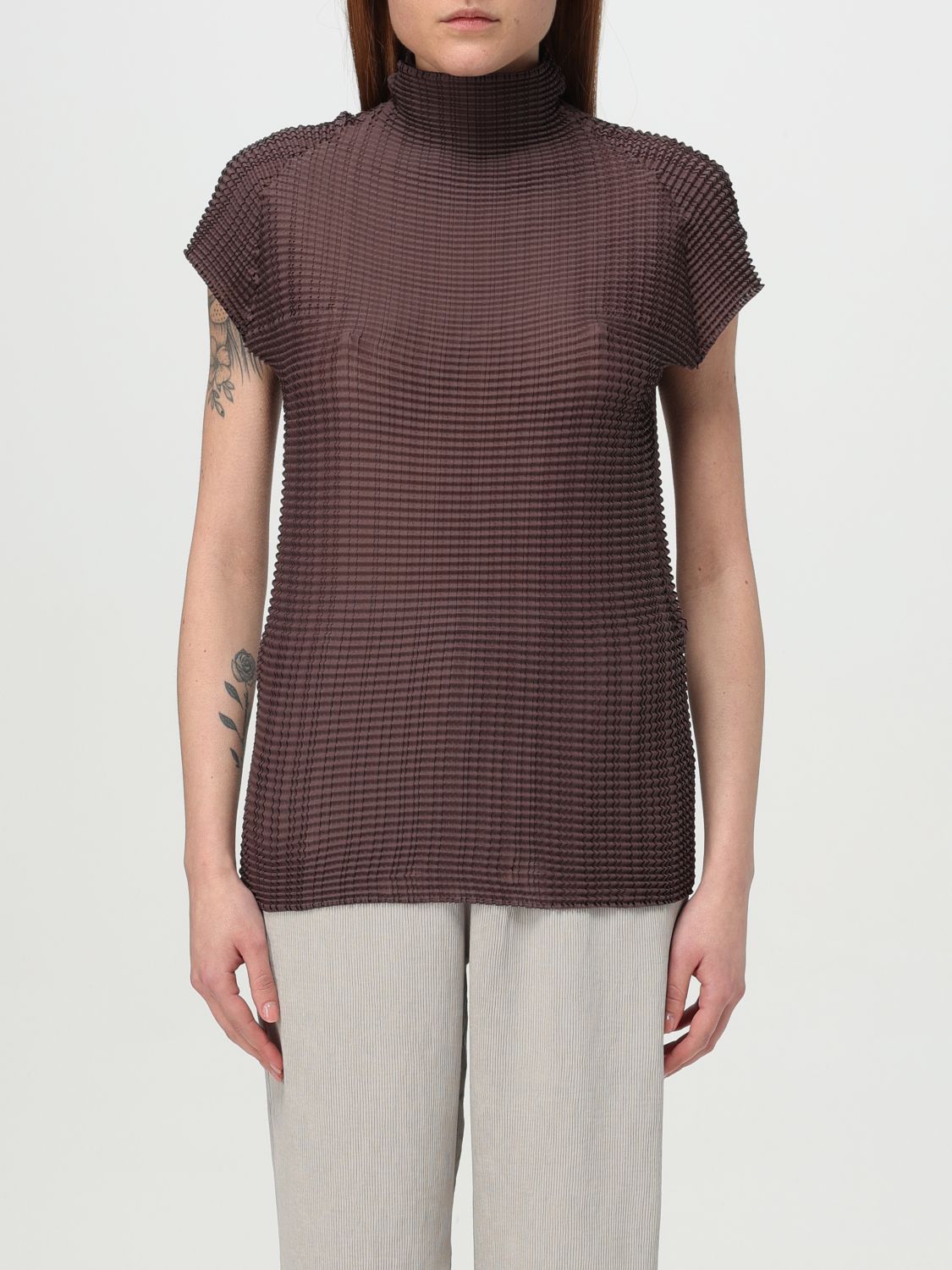 Issey Miyake Brown Shirt Top In Brown