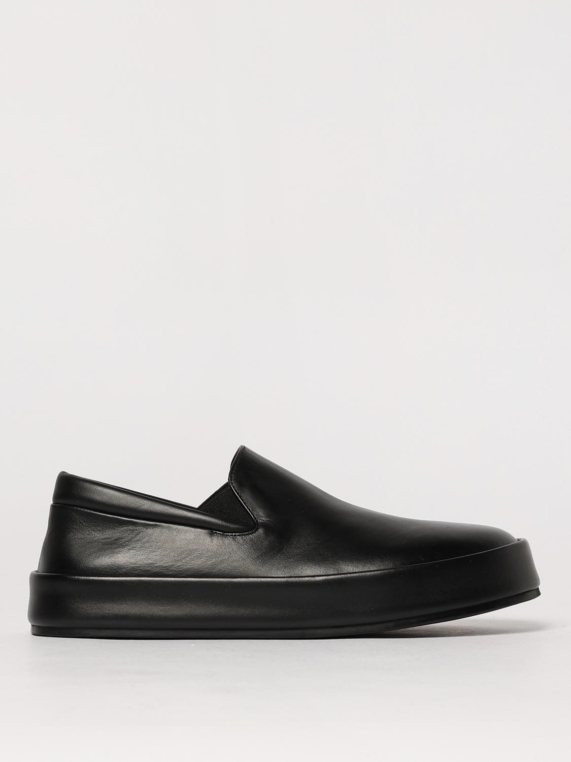 Marsèll Marsell Minimalist Black Calfskin Slip-on Slippers With Rubber Sole In Schwarz