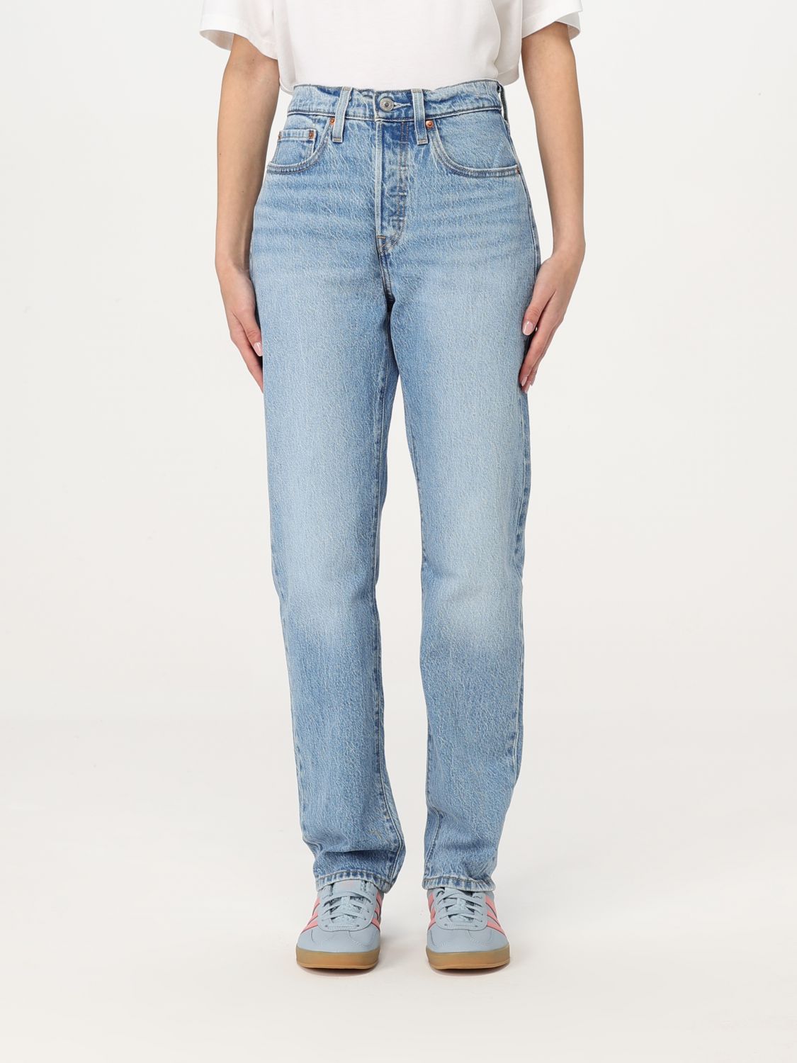 Levi's Jeans Woman Color Gnawed Blue In Gnawed Blue