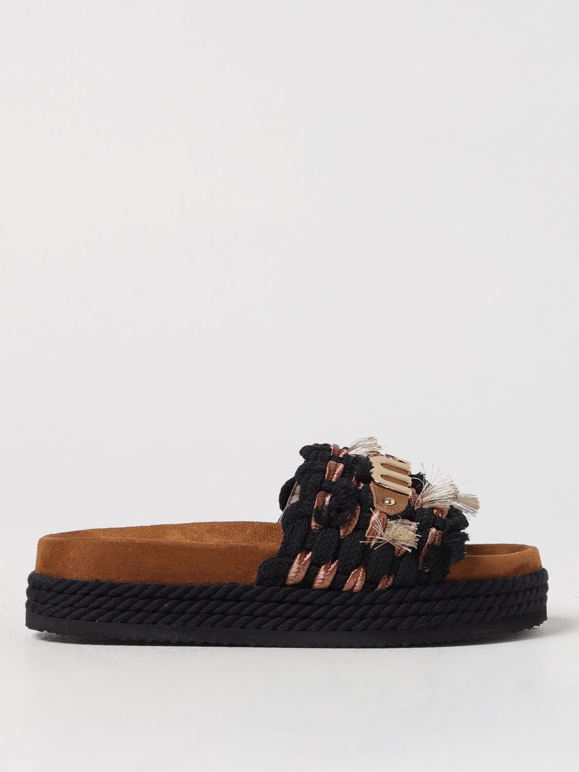 Shop Mou Flat Sandals  Woman Color Black In Schwarz
