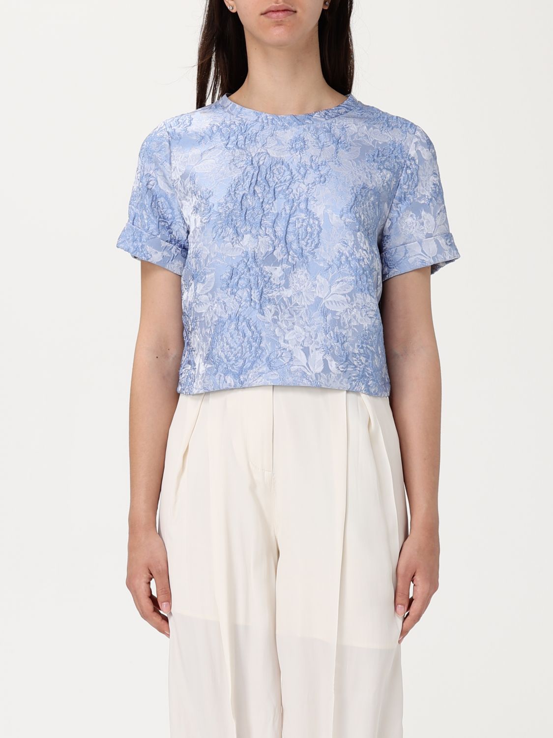 Liu •jo T-shirt Liu Jo Woman Color Gnawed Blue In Gnawed Blue