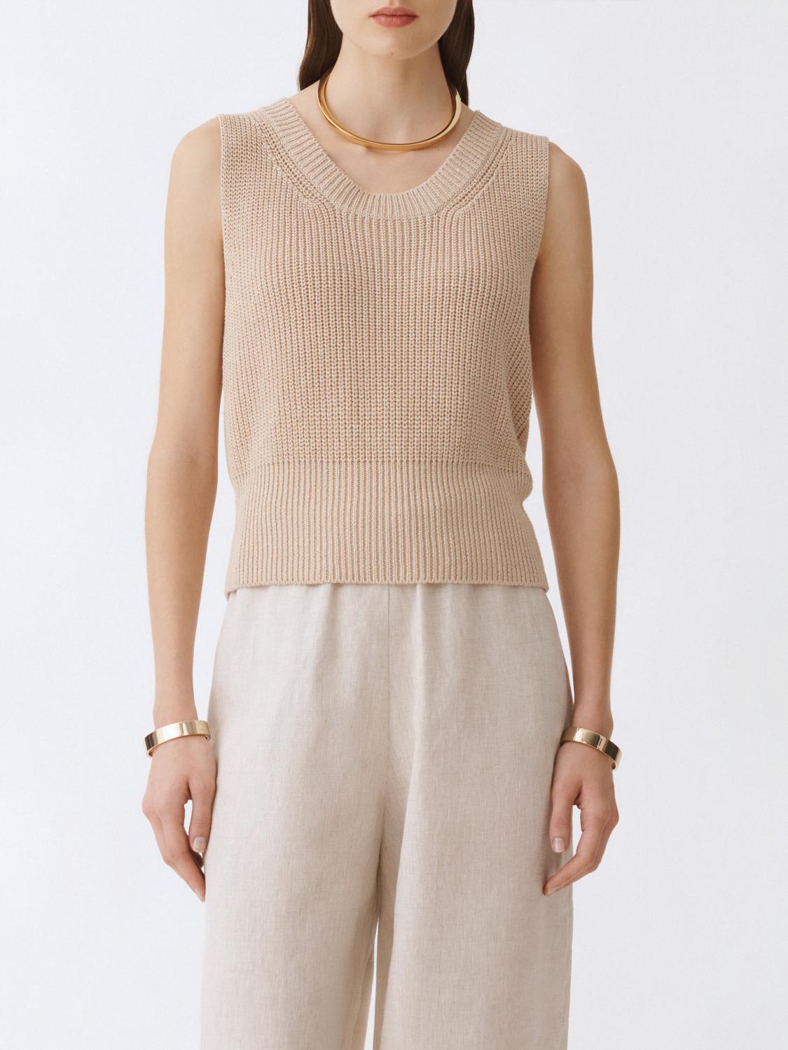 Shop Fabiana Filippi Sweater Woman Color Sand