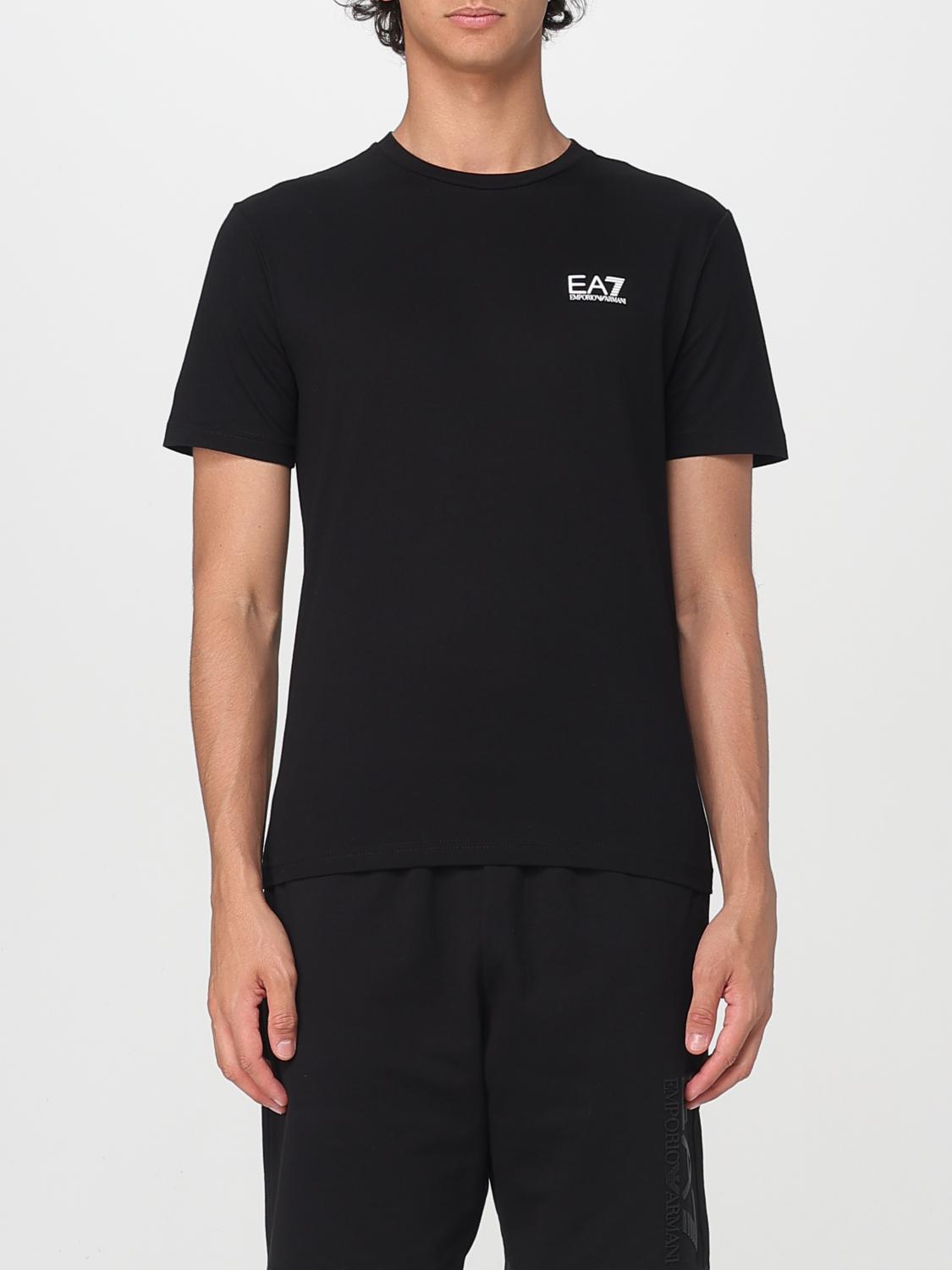 Ea7 Man T-shirt Black Size Xl Cotton In Black