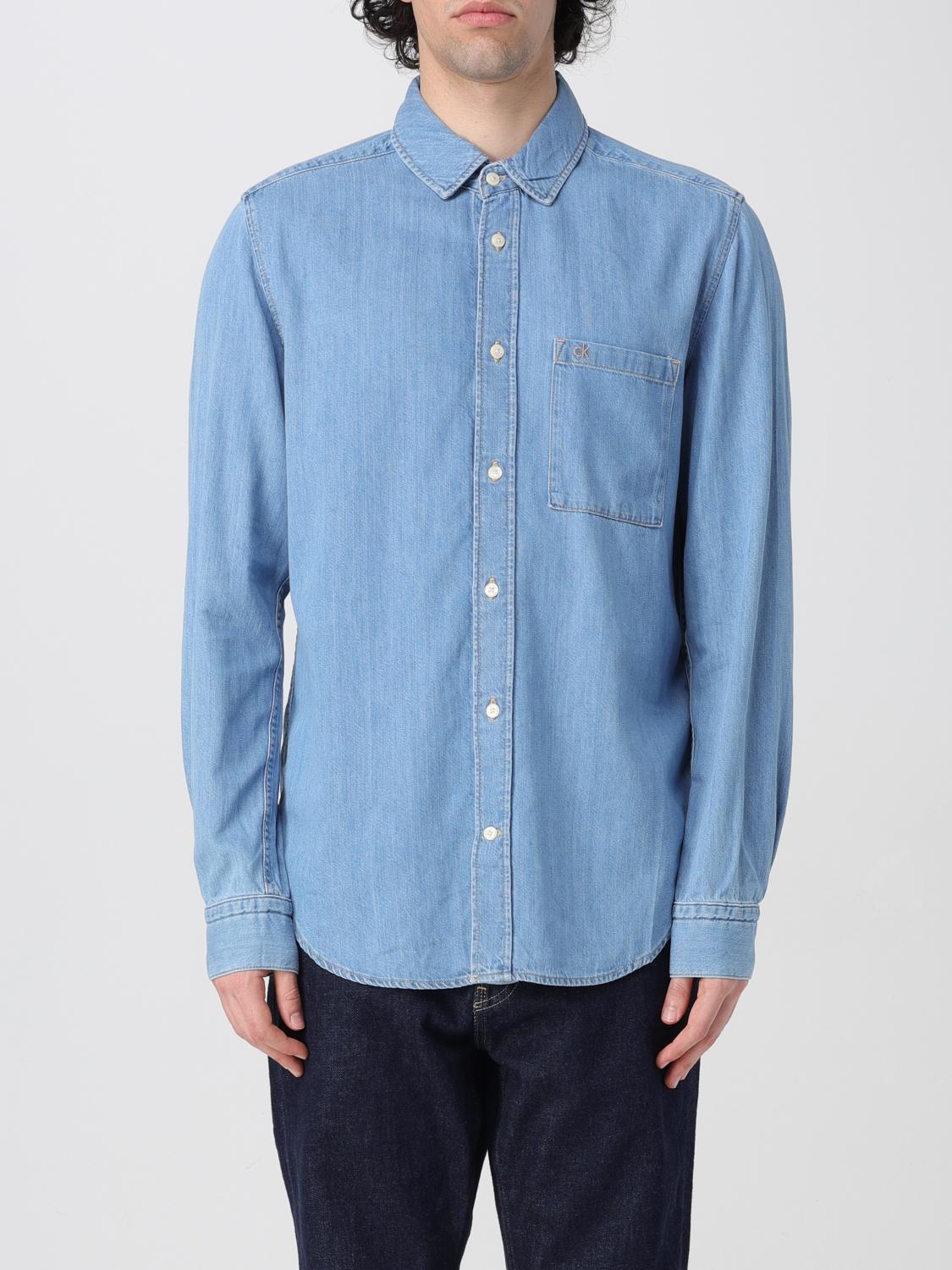 Calvin Klein Button-up Shirt In Blue