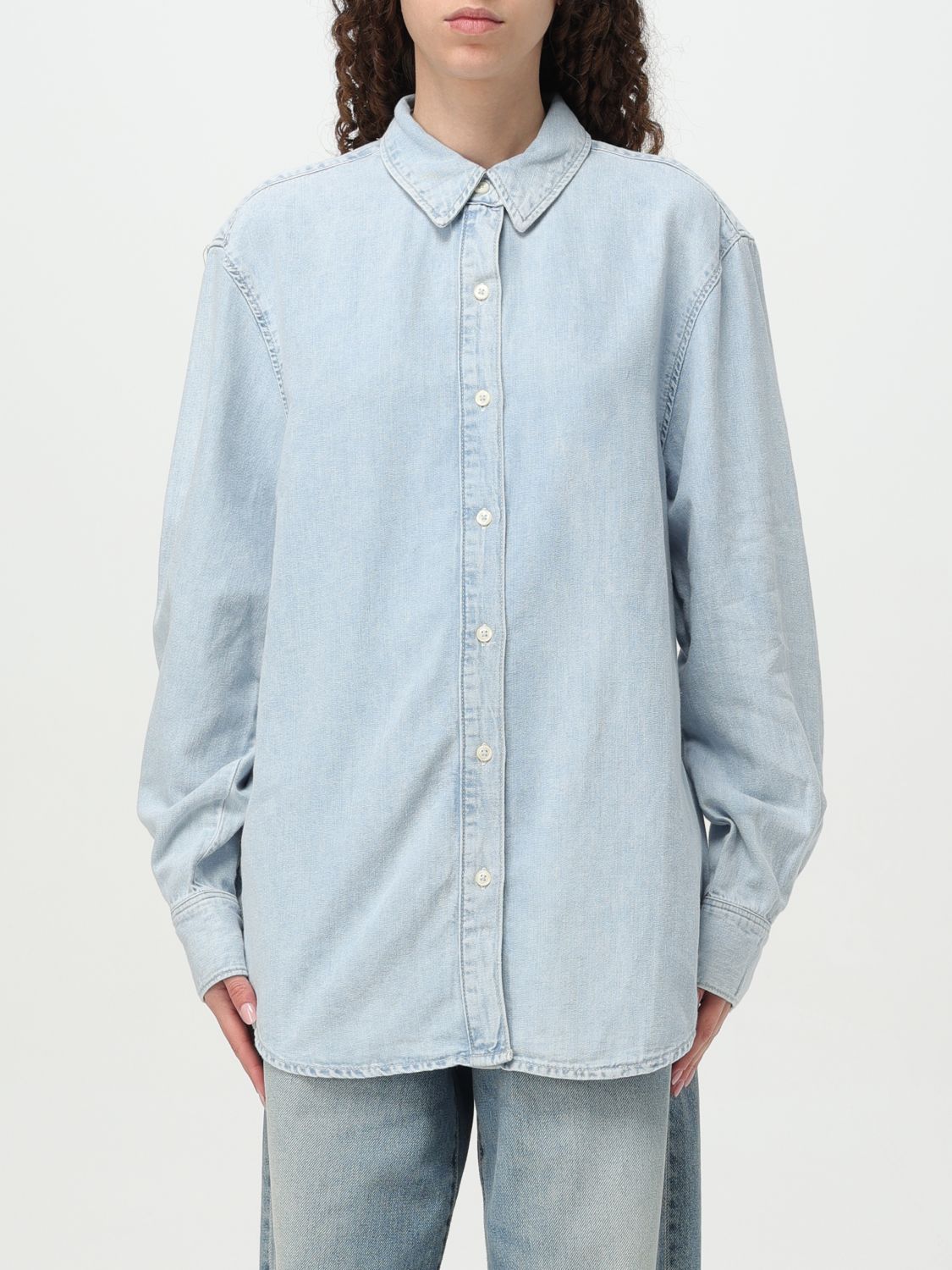 Shop Calvin Klein Shirt Woman Color Blue In Blau