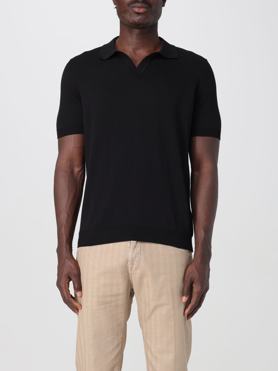Shop Tagliatore Polo Shirt Men Color Black
