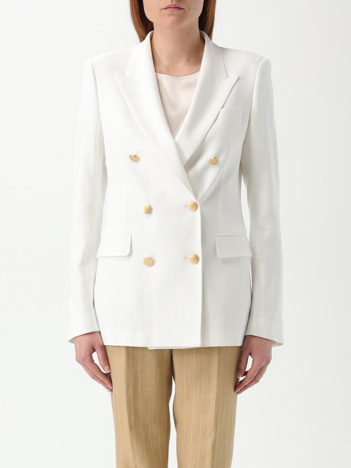 TAGLIATORE Jacket Woman color White　タリアトーレ ジャケット ウィメンズ カラー ホワイト TAGLIATORE