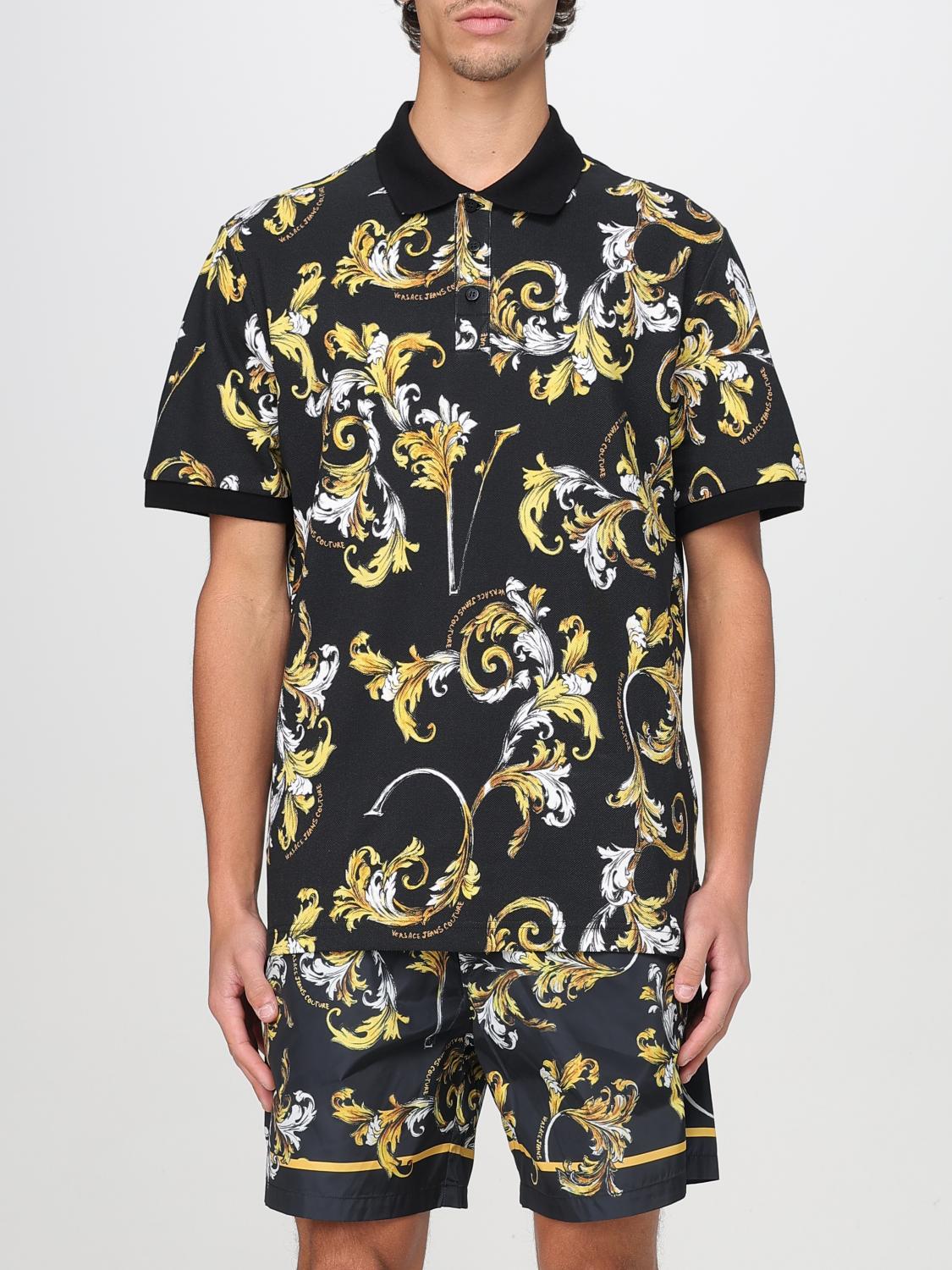 VERSACE JEANS COUTURE Polo Shirt Men color Black　VERSACE JEANS COUTURE ポロシャツ メンズ カラー ブラック VERSACE