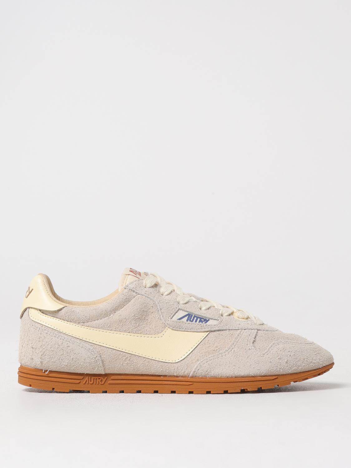 Autry 'windspin Low' Beige Sneaker With Logo On The Side And On The Heel In Suede Man In Neutral