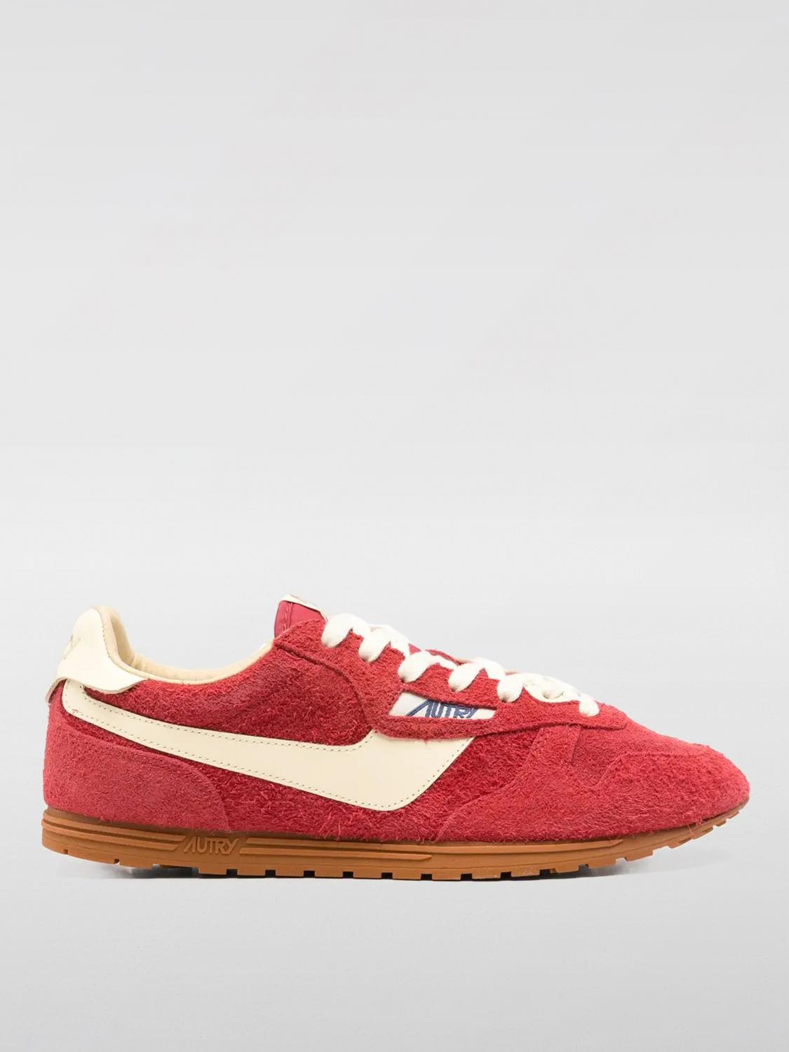 Autry Windspin Sneakers In Suede And Parrot Leather And Rutabaga In Amaranth