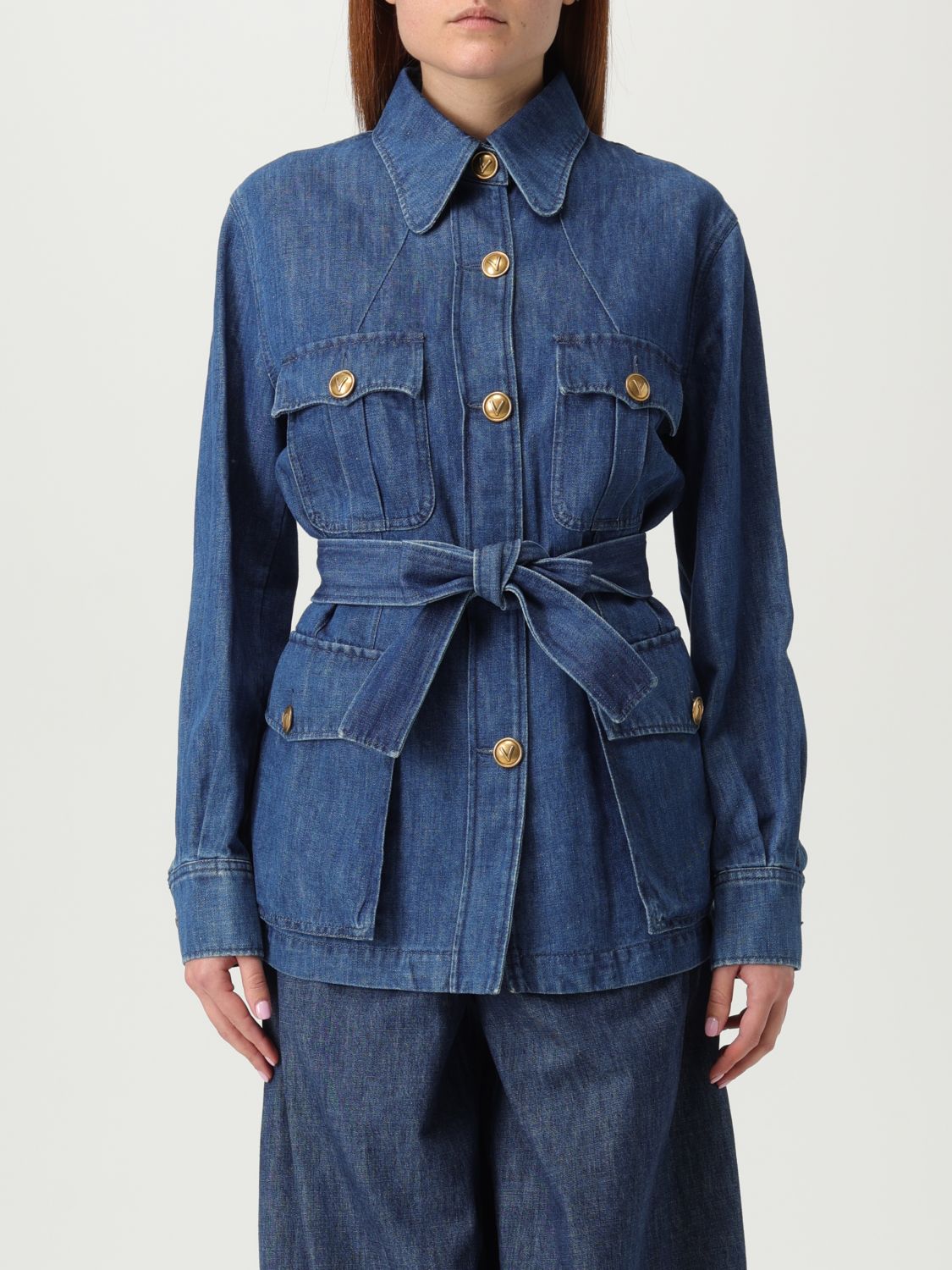 Shop Valentino Shirt Woman Color Blue